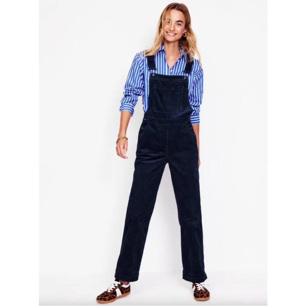 Boden Women's Navy Corduroy Straight Leg Dungarees size 10